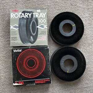 LOT OF 4 Vintage Rotary Slide Tray Holds 100 2X2 Slides